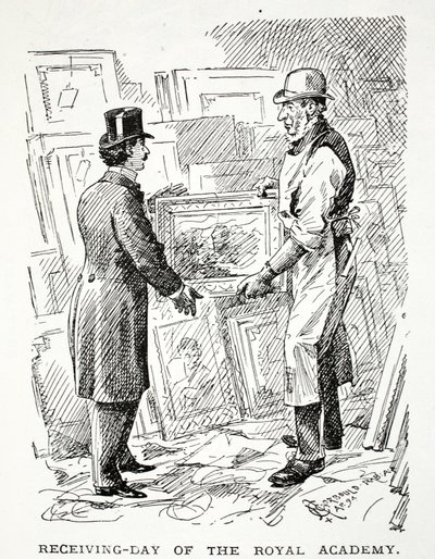 Receiving-Day of the Royal Academy by John Leech